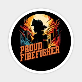 Proud Firefighter Woman Untold Heroes Design Magnet